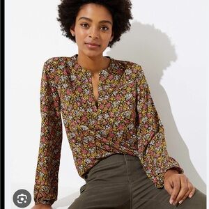 LOFT Plus Size 20 Flowy Floral Blouse Wildflower